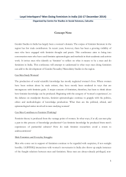 Loyal Interlopers? Men Doing Feminism in India