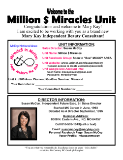 Congratulations and welcome to Mary Kay! I am excited to be