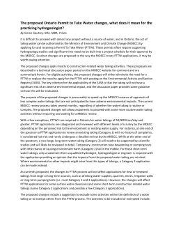 The proposed Ontario Permit to Take Water changes, what does it