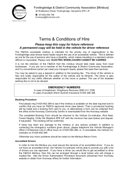 Minibus Terms and Conditions