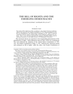 The Bill of Rights and the Emerging Democracies