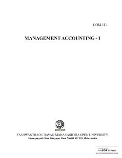 MANAGEMENT ACCOUNTING - I