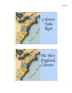 Colonies Take Root The New England Colonies
