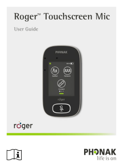 User Guide Roger Touchscreen Mic