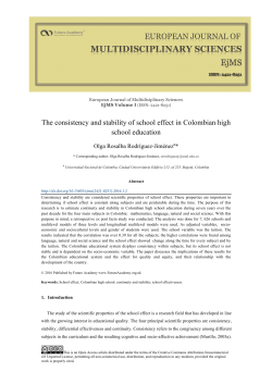 The consistency and stability of school effect in Colombian high