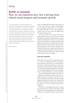 Essay How we can transform envy into a driving