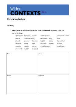 Evil: introduction