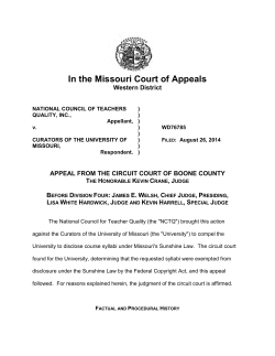 In the Missouri Court of Appeals