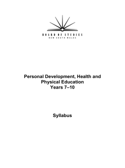 PDHPE 7-10 syllabus