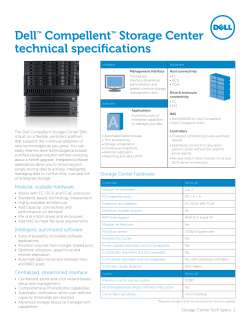 Dell&trade; Compellent&trade; Storage Center technical specifications