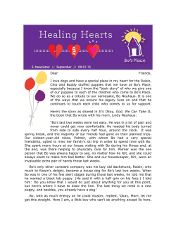 Dear Friends, I love dogs and have a special place in