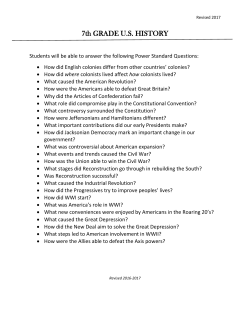 7th GRADE U.S. HISTORY