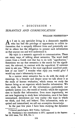 Semantics and Communication - The Institute of General Semantics