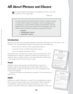 All About Phrases and Clauses