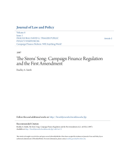 Campaign Finance Regulation and the First