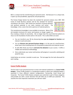BG5 Career Analysis Consulting