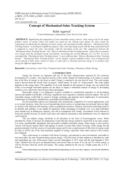 Concept of Mechanical Solar Tracking System
