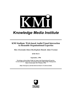 KMi Stadium: Web-based Audio/Visual Interaction As Reusable