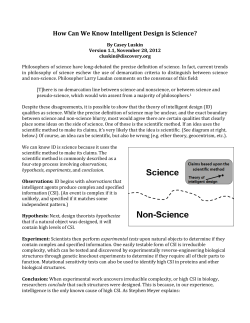 How Can We Know Intelligent Design is Science?