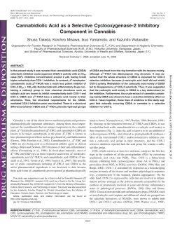 Cannabidiolic Acid as a Selective Cyclooxygenase