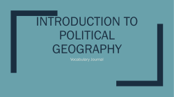 Intro to Political Geography