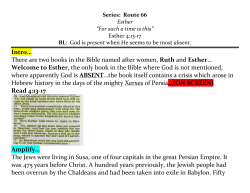Intro&hellip; There are two books in the Bible named after women, Ruth