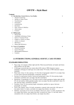 OWTW Style Sheet - Arabische Philosophie