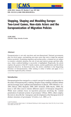 Stopping, Shaping and Moulding Europe: TwoLevel Games