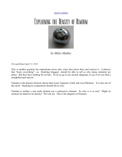Explaining the Density of Osmium