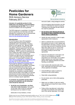 Pesticides for Home Gardeners