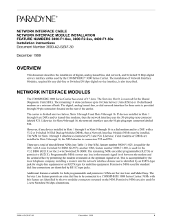 Network Interface Cable, Network Interface Module