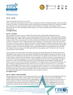 Itinerary - Tybros India Tours Pvt. Ltd.