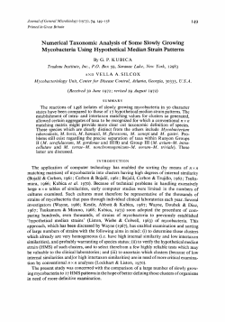 Numerical Taxonomic Analysis of Some Slowly