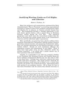 Justifying Wartime Limits on Civil Rights and Liberties