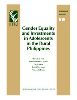 Gender Equality and Investments in Adolescents in