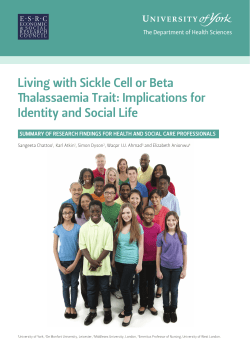 Living with Sickle Cell or Beta Thalassaemia Trait: Implications for