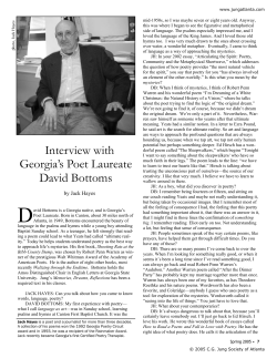 Interview with Georgia`s Poet Laureate David Bottoms