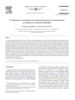 Evaluation of isolated and integrated prairie reconstructions as