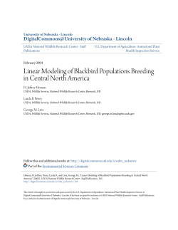 Linear Modeling of Blackbird Populations Breeding in Central North