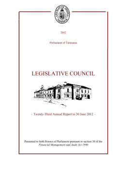 LEGISLATIVE COUNCIL - Parliament of Tasmania