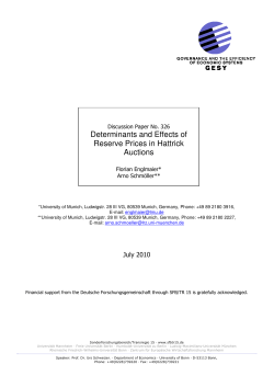 Determinants and Effects of Reserve Prices in Hattrick