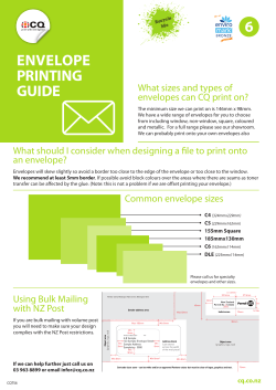 envelope printing guide