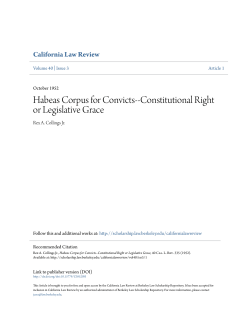 Habeas Corpus for Convicts - Berkeley Law Scholarship Repository