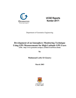 Development of an Ionosphere Monitoring