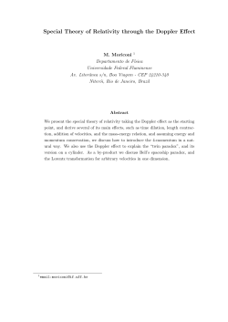 Special Theory of Relativity through the Doppler Effect