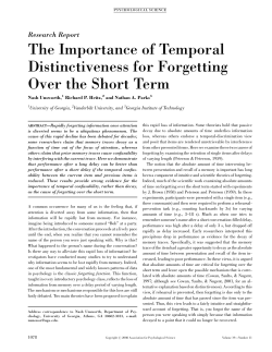The Importance of Temporal Distinctiveness for Forgetting Over the
