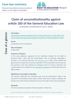 Colombia Constitutional Court, Unconstitutionality of the General