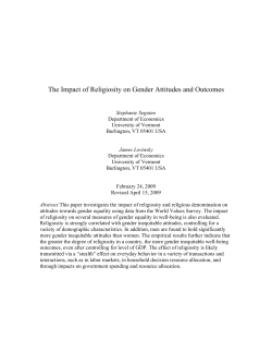 The Impact of Religiosity on Gender Attitudes
