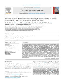 Influence of inoculation of arsenic-resistant Staphylococcus arlettae