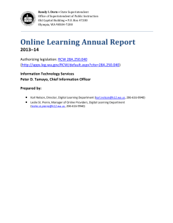 Online Learning Annual Report, 2013-14